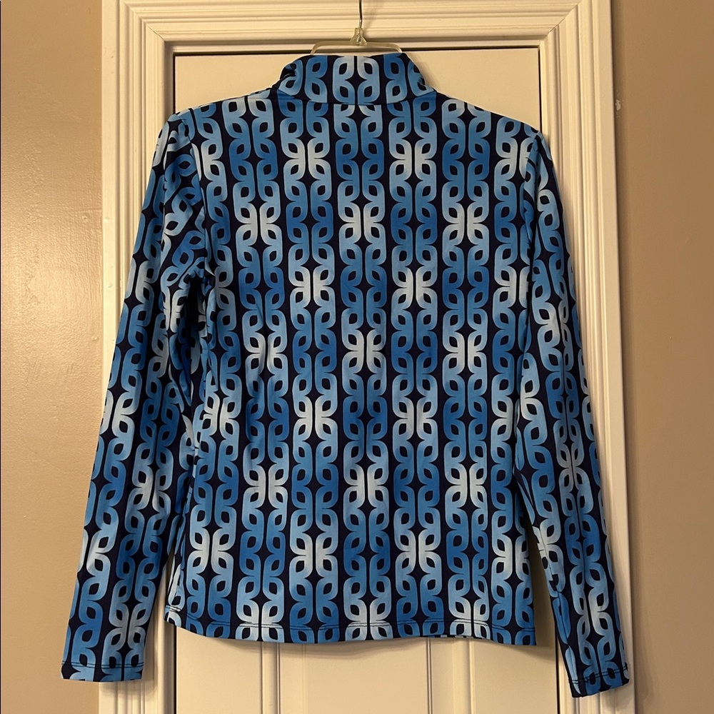 J.McLaughlin Bedford Blue Quarter Zip Top Size Small - Picture 6 of 7